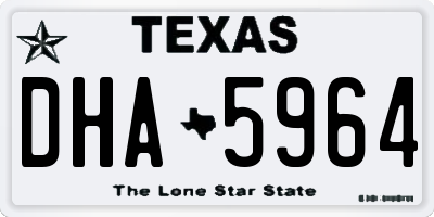 TX license plate DHA5964