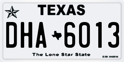 TX license plate DHA6013