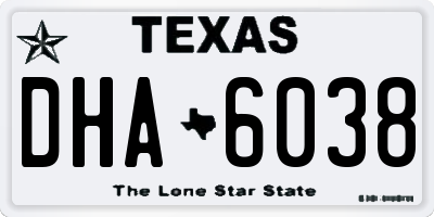 TX license plate DHA6038