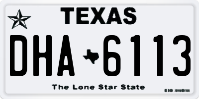 TX license plate DHA6113
