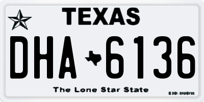 TX license plate DHA6136