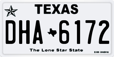 TX license plate DHA6172