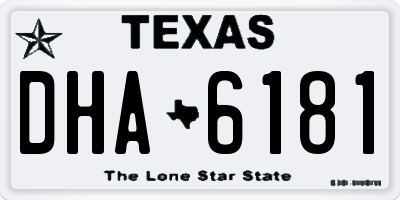 TX license plate DHA6181
