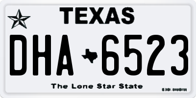 TX license plate DHA6523