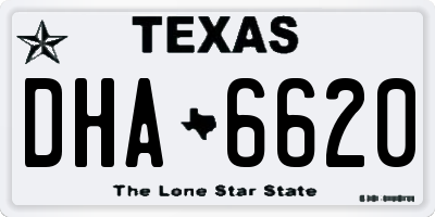 TX license plate DHA6620