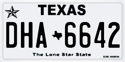 TX license plate DHA6642