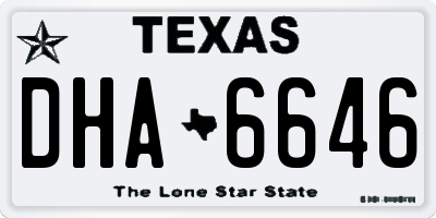 TX license plate DHA6646