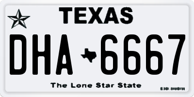 TX license plate DHA6667