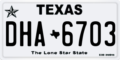 TX license plate DHA6703