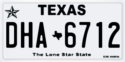 TX license plate DHA6712