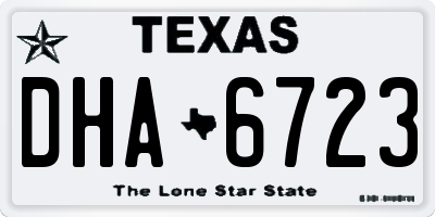 TX license plate DHA6723