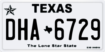 TX license plate DHA6729