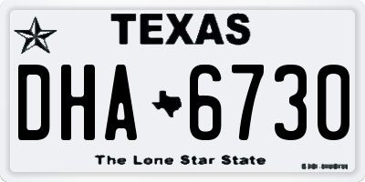 TX license plate DHA6730