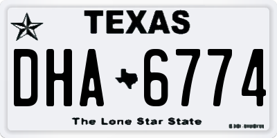 TX license plate DHA6774