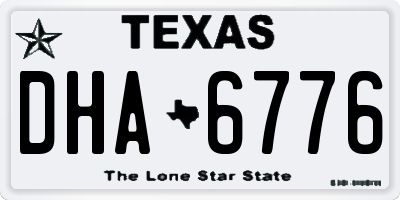 TX license plate DHA6776