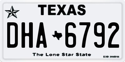 TX license plate DHA6792