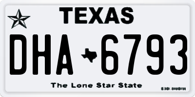 TX license plate DHA6793