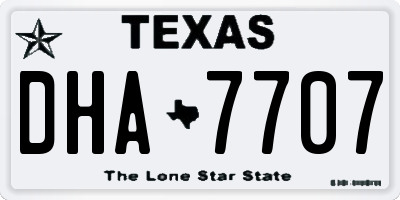 TX license plate DHA7707