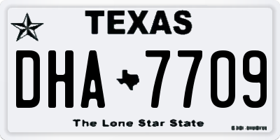 TX license plate DHA7709