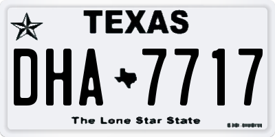 TX license plate DHA7717