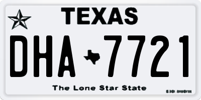 TX license plate DHA7721