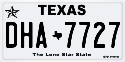 TX license plate DHA7727