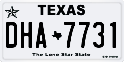 TX license plate DHA7731