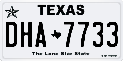 TX license plate DHA7733