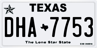 TX license plate DHA7753