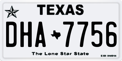 TX license plate DHA7756