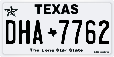 TX license plate DHA7762