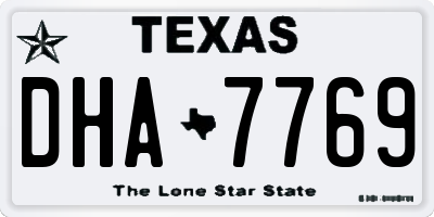TX license plate DHA7769