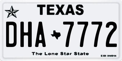 TX license plate DHA7772