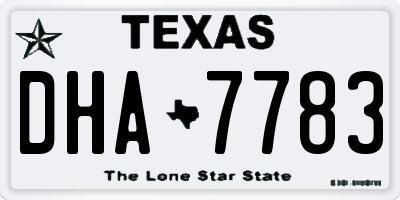 TX license plate DHA7783