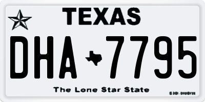 TX license plate DHA7795