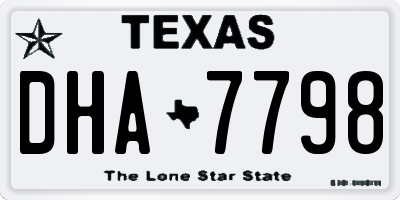 TX license plate DHA7798