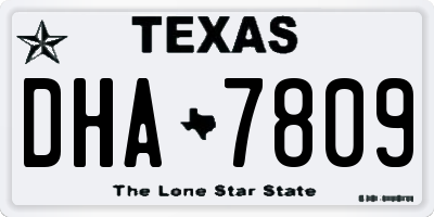 TX license plate DHA7809