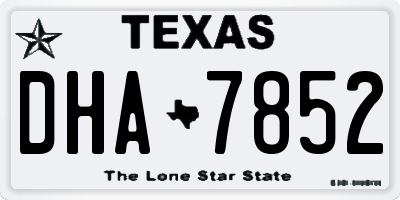 TX license plate DHA7852