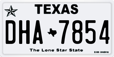 TX license plate DHA7854