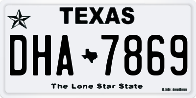 TX license plate DHA7869