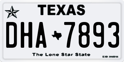 TX license plate DHA7893
