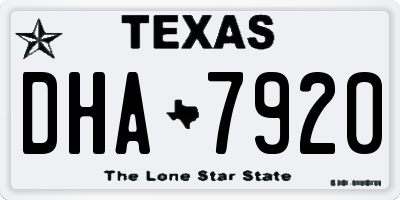 TX license plate DHA7920