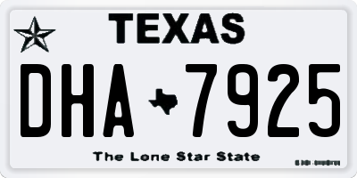 TX license plate DHA7925