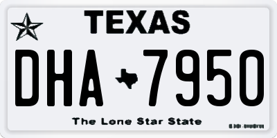 TX license plate DHA7950