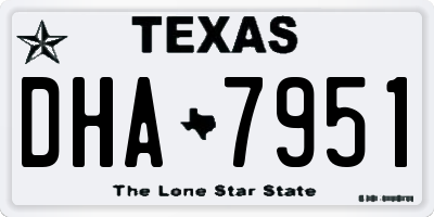 TX license plate DHA7951