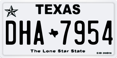 TX license plate DHA7954