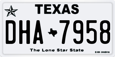 TX license plate DHA7958