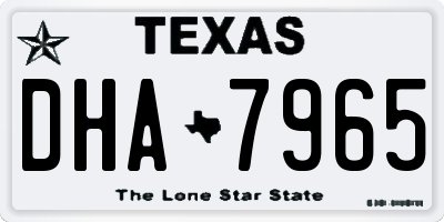 TX license plate DHA7965