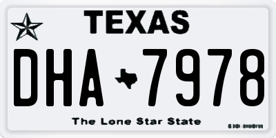 TX license plate DHA7978