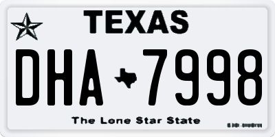 TX license plate DHA7998